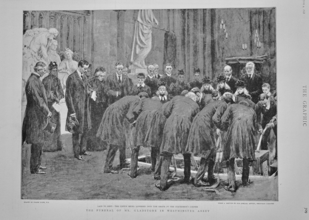 The Funeral of Mr. Gladstone in Westminster Abbey.  1898.