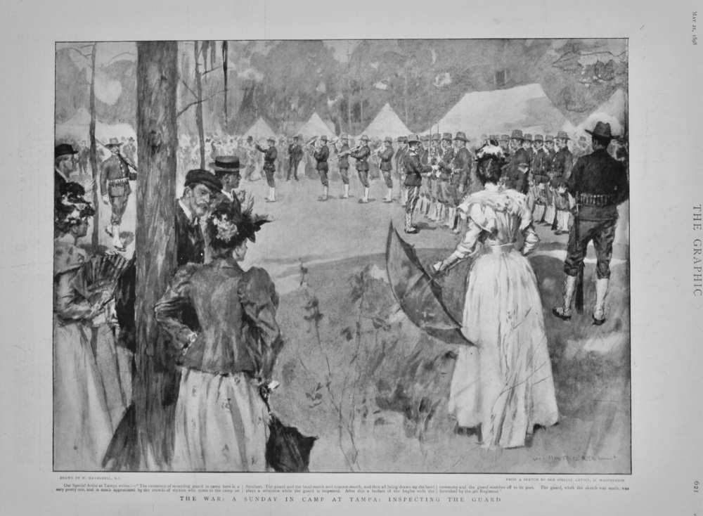 The War : A Sunday in Camp at Tampa : Inspecting the Guard.  1898.