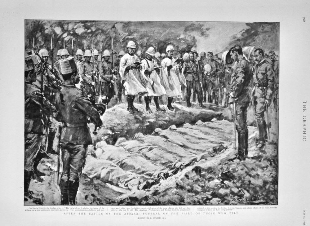 After the Battle of the Atbara : Funeral on the Field of those who Fell.  1