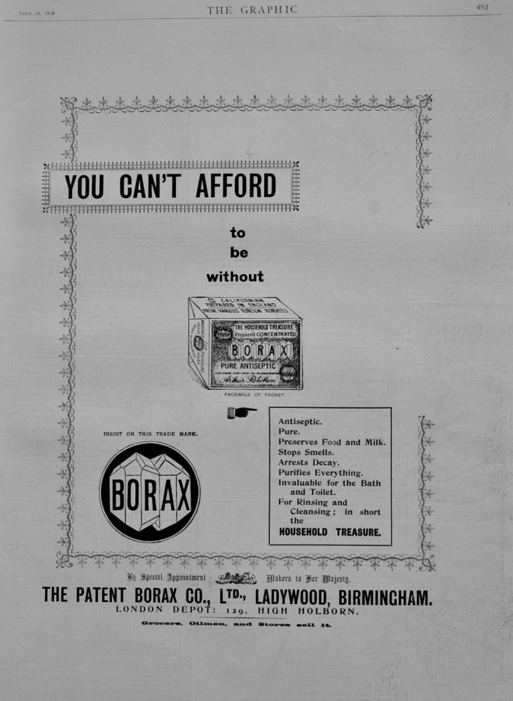 Borax Antiseptic.  1898.