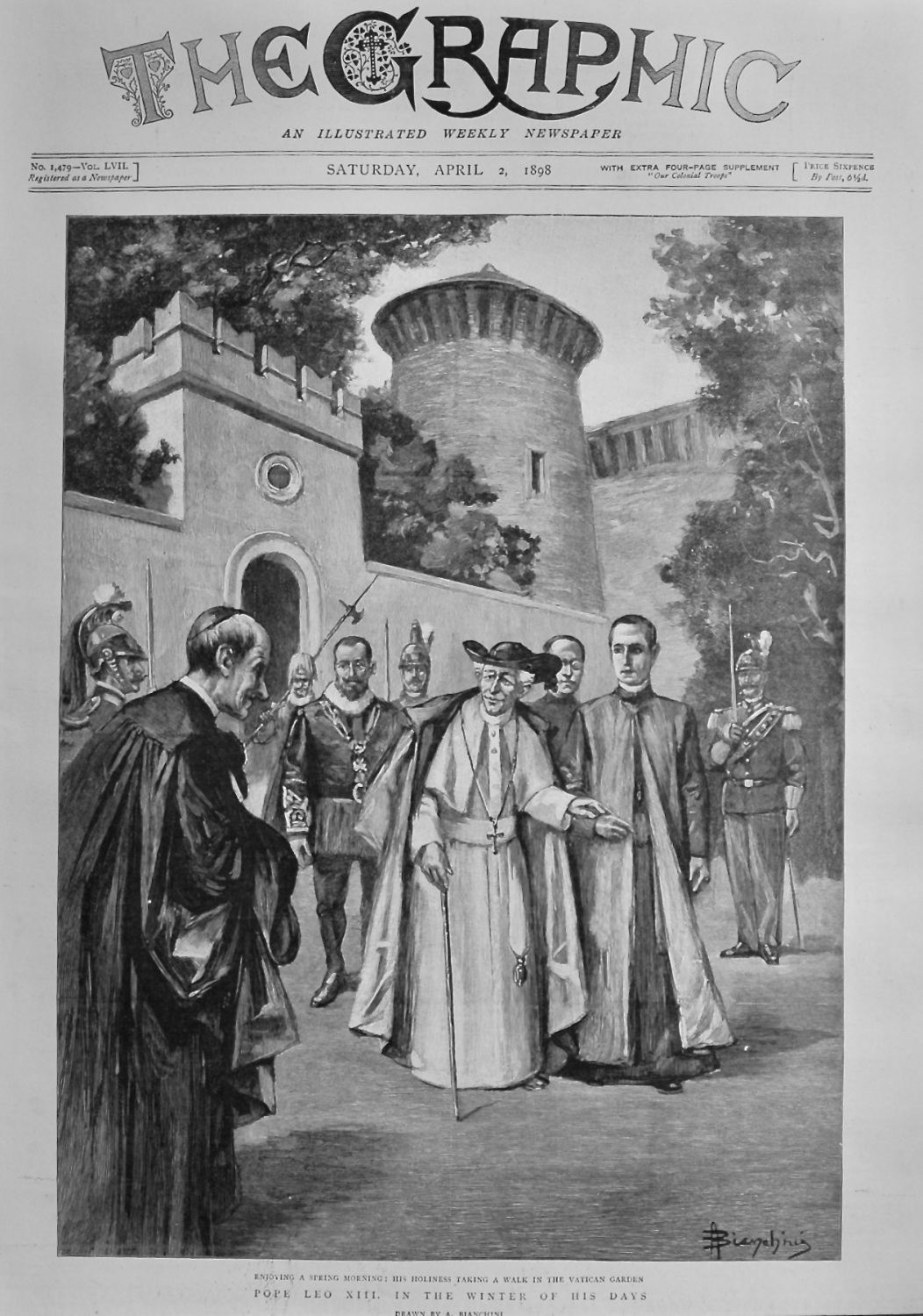 Pope Leo XIII.  in the Winter of his days.  1898.