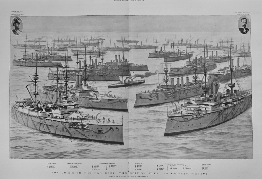 The Crisis in the Far East : The British Fleet in Chinese Waters.  1898.