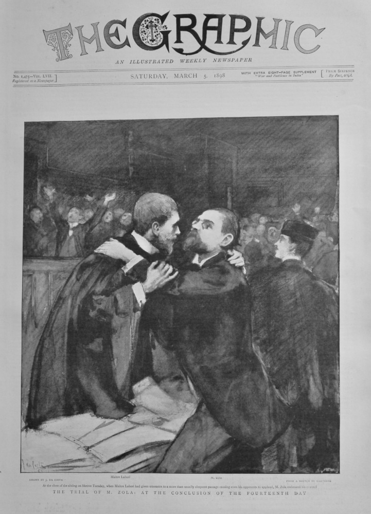 The Trial of M. Zola : At the Conclusion of the Fourteenth Day.  1898.