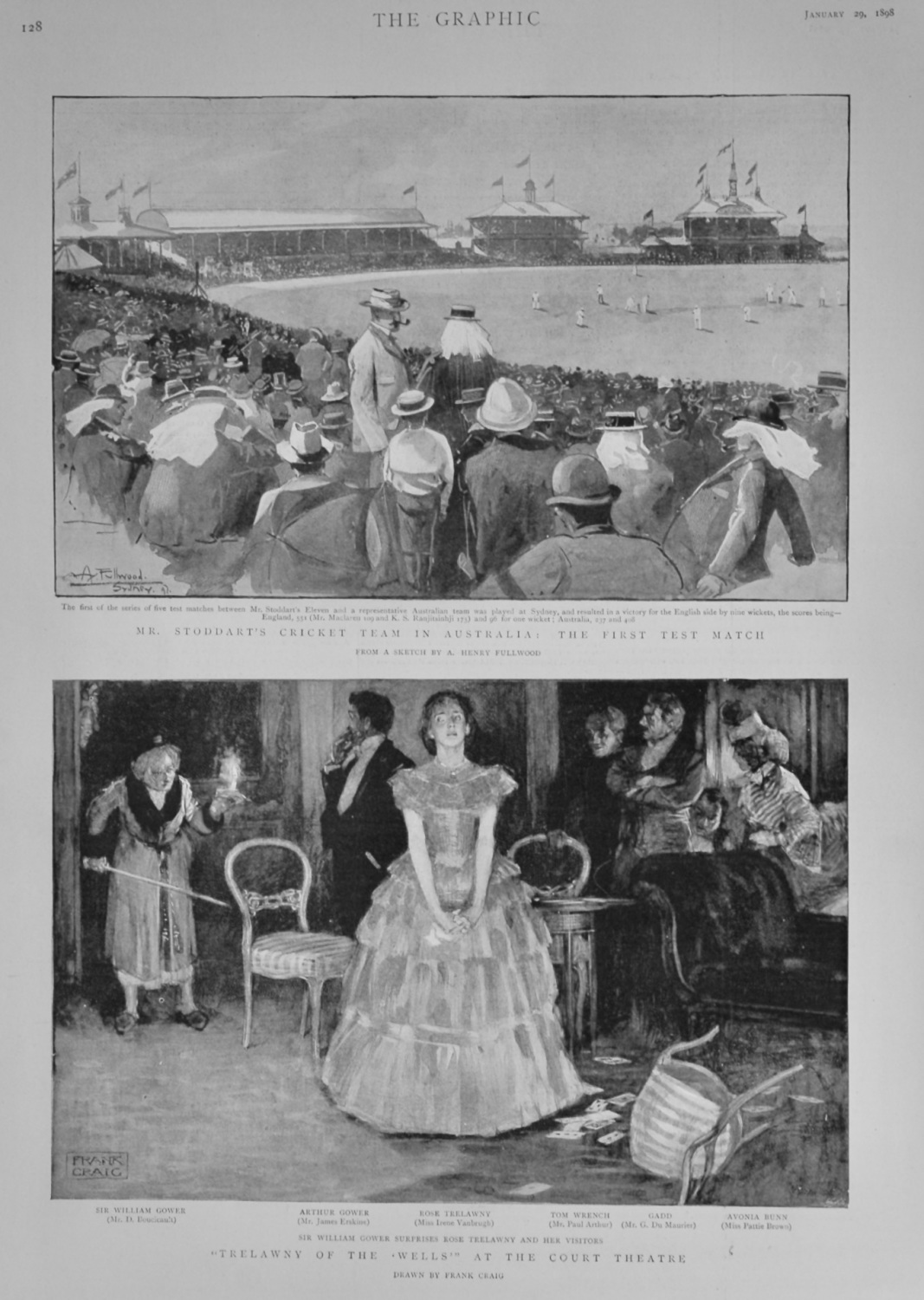 Mr. Stoddart's Cricket Team in Australia : The First Test Match.  1898.