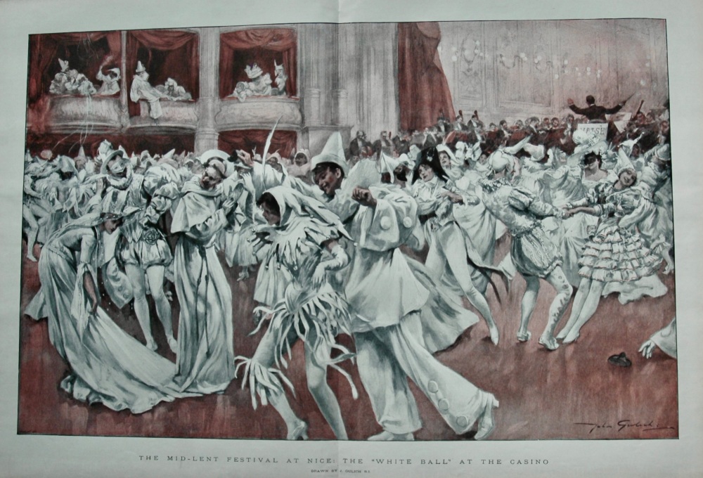 The Mid-Lent Festival at Nice : The "White Ball" at the Casino.  1898.