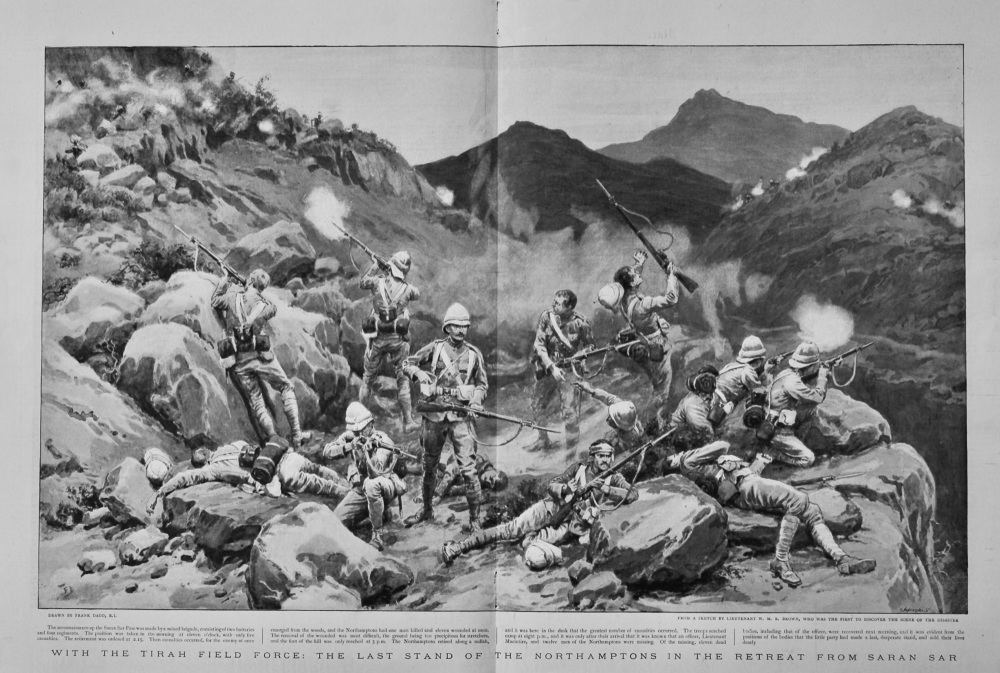 With the Tirah Field Force : The Last Stand of the Northamptons in the Retreat from Saran San.  1898.