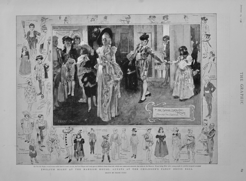 Twelfth Night at the Mansion House : Guests at the Children's Fancy Dress Ball.  1898.