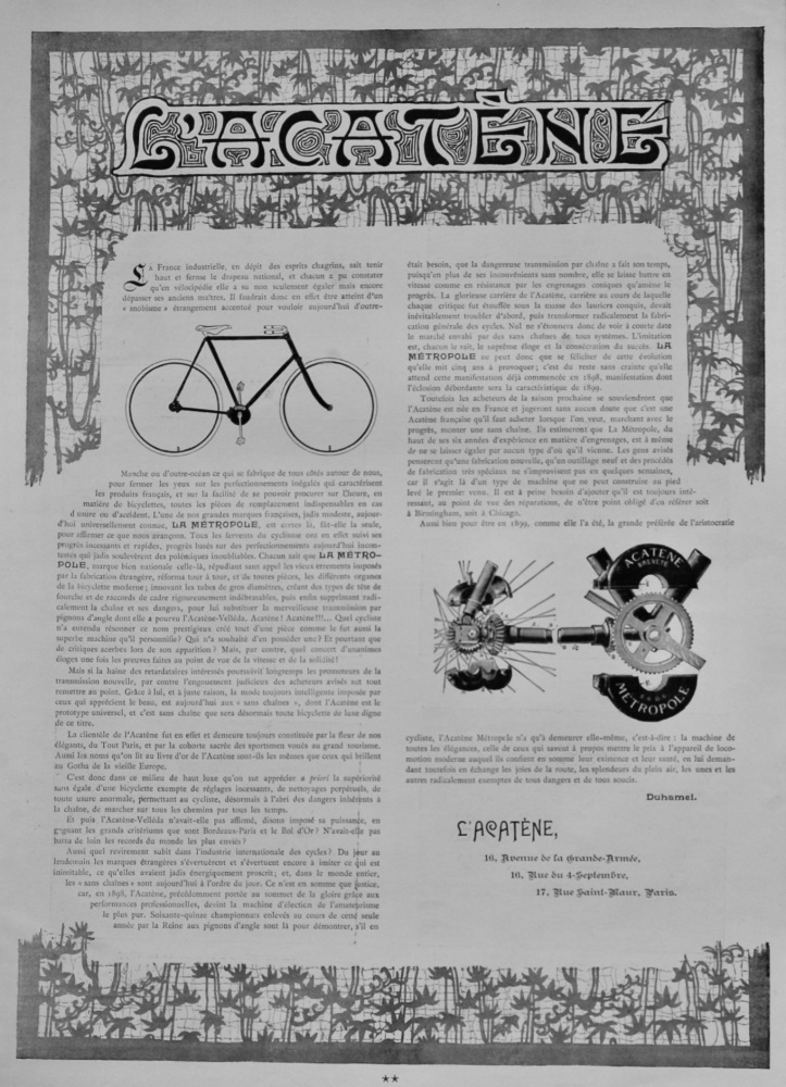 L'Acatene.  (Cycles) 1898.