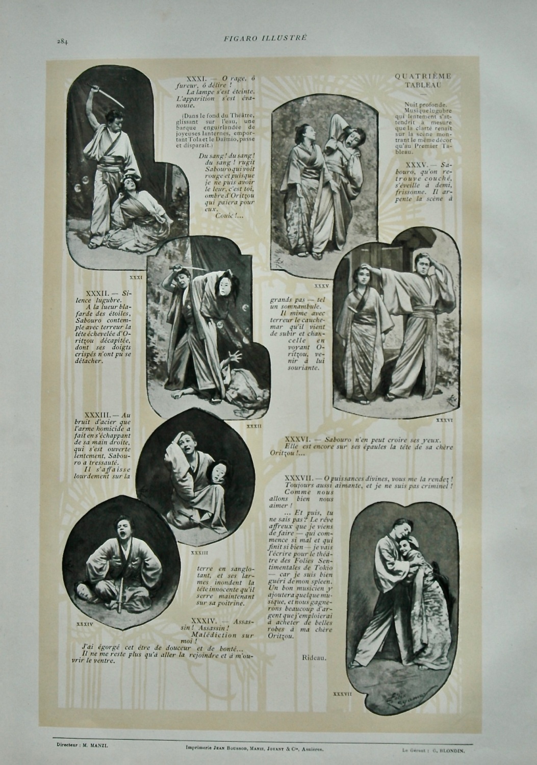 Le Mauvais Reve - Pantomime Japonaise en 4 tableaux de Felix Regamey.  1899