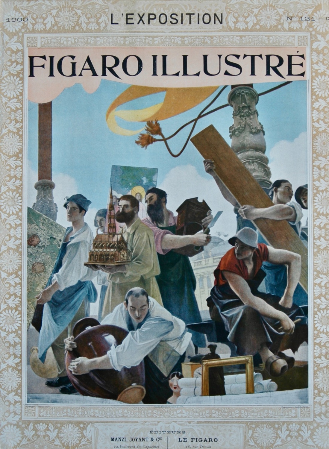 Figaro Illustre - L'Exposition, N0. 121, April 1900.  (Colouue Cover Pictur