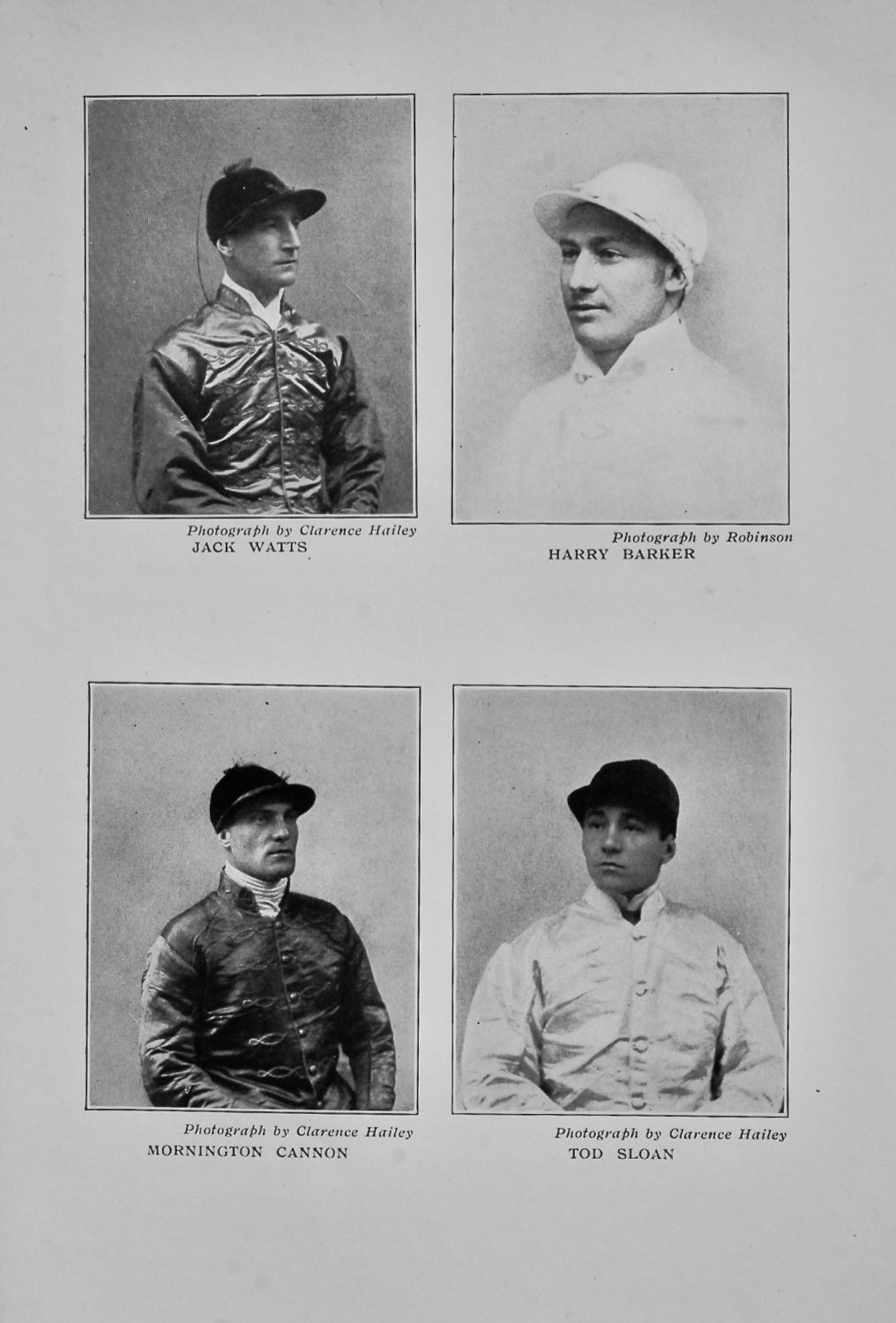 Jack Watts, Harry Barker, Mornington Cannon, Tod Sloan.  (Horse Racing Jock