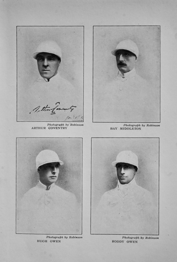 Arthur Coventry,  Bay Middleton, Hugh Owen,  and Roddy Owen.    (Jockeys).