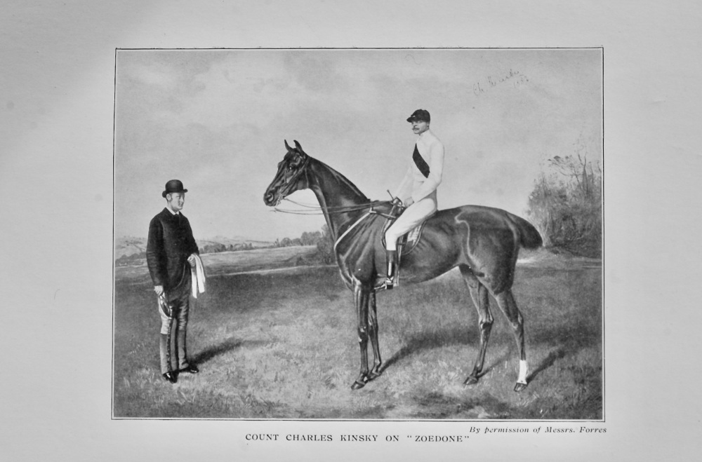Count Charles Kinsky on "Zoedone".  (Horse Racing).