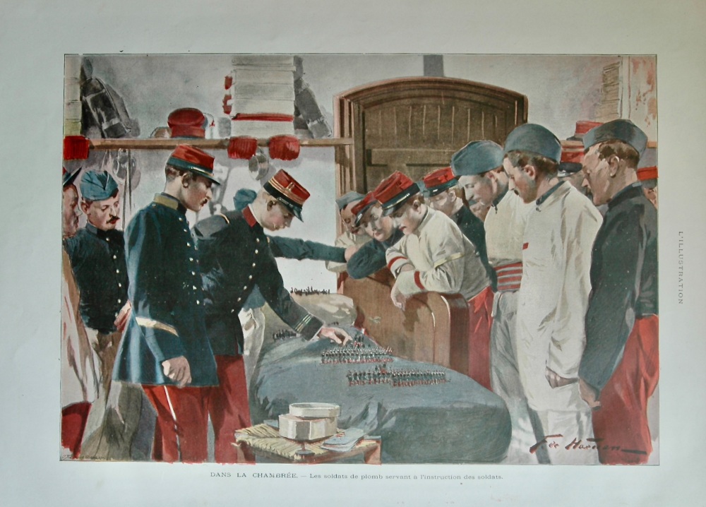Dans La Chambree.- Les soldats de plomb servant a L'instruction des soldats.  1899.