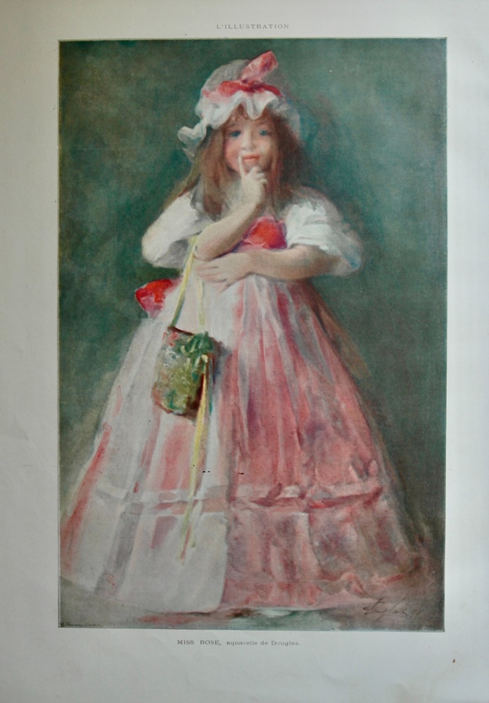 Miss Rose, aquarelle de Douglas.  1899.