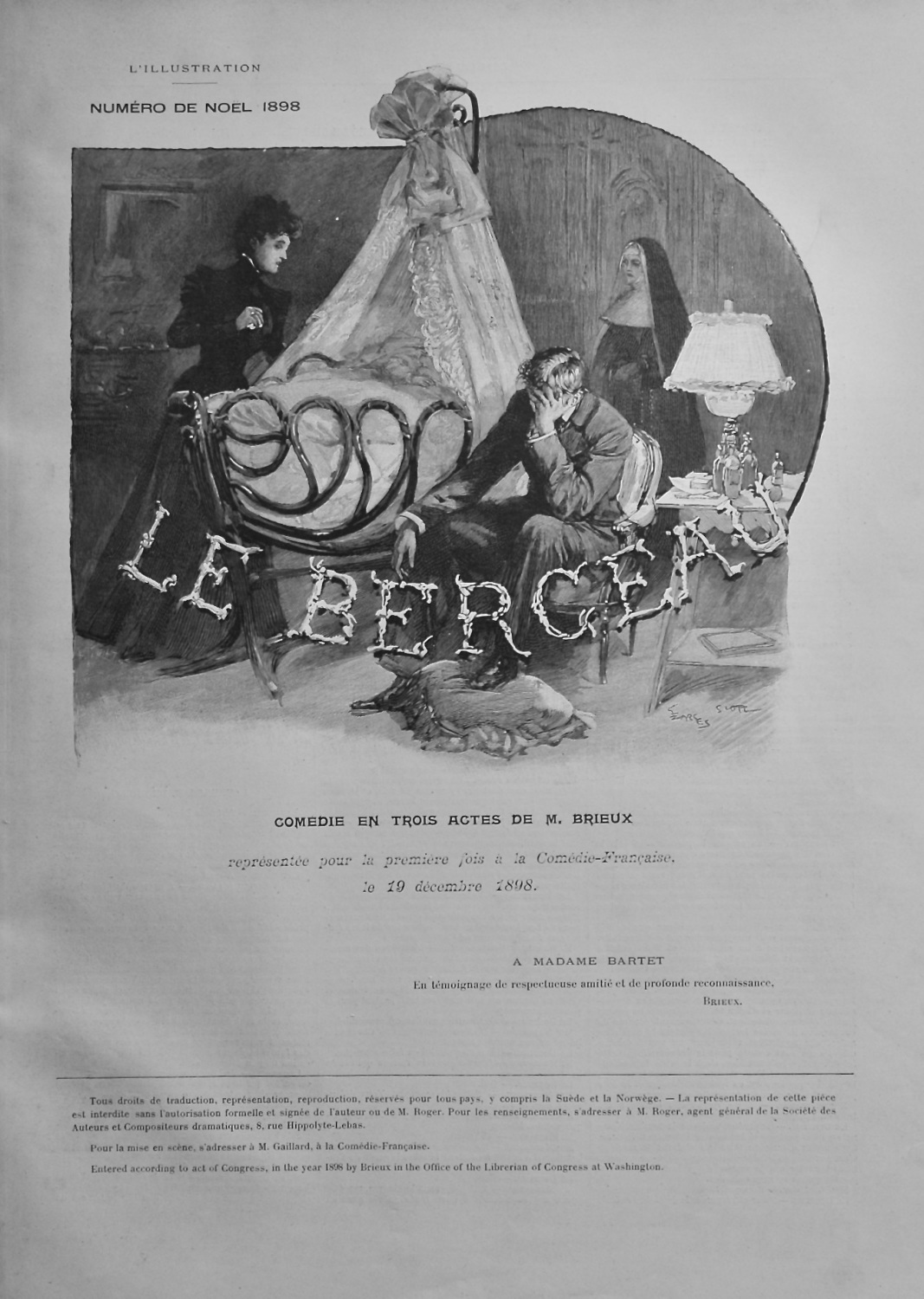 Le Berceau.  Comédie en Trois Actes de M. Brieux.  1898.