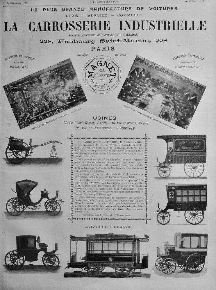 La Carrosserie Industrielle.  1898.