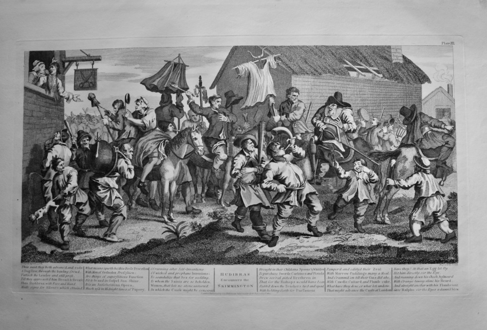 "Hogarth Restored" : Hudibras Encounters the Skimmington.  1802.