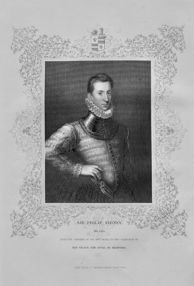 Sir Philip Sidney. OB. 1586. From the original of Sir Anto. More, in the collection of His Grace the Duke of Bedford.