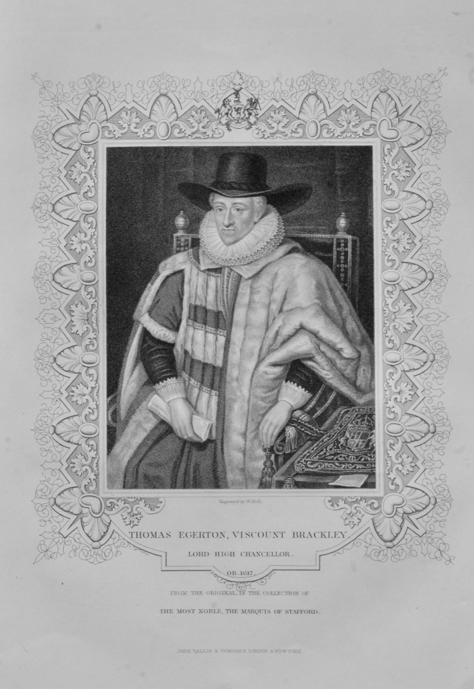 Thomas Egerton, Viscount Brackley. Lord High Chancellor.