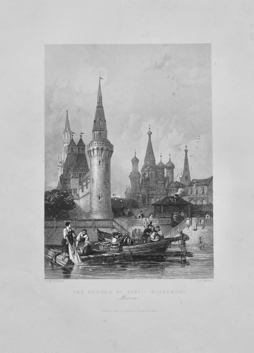 The Church of Vasili Blagennoi.. Moscow.  1844.