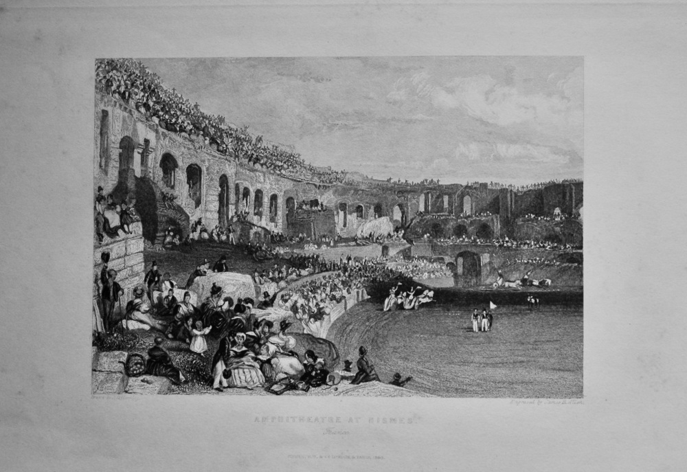 Amphitheatre at Nismes, France.  1845.