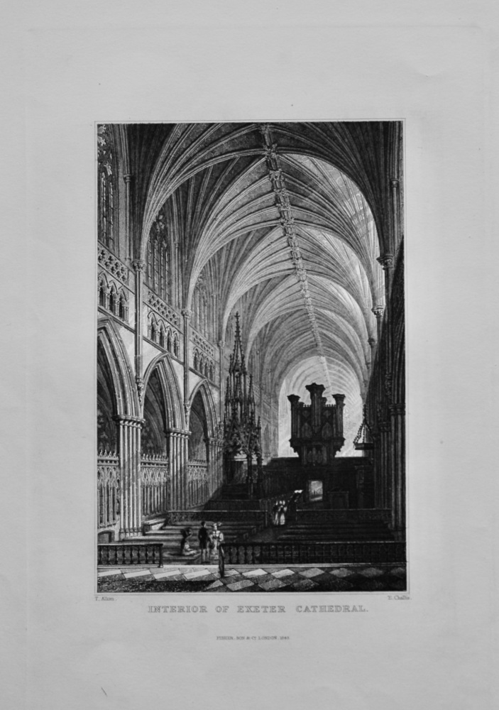 Interior of Exeter Cathedral. 1845.
