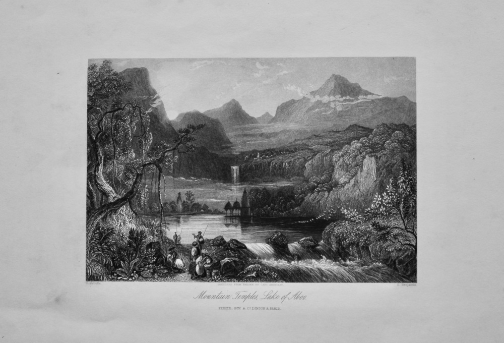 Mountain Temples, Lake of Aboo. 1845c.
