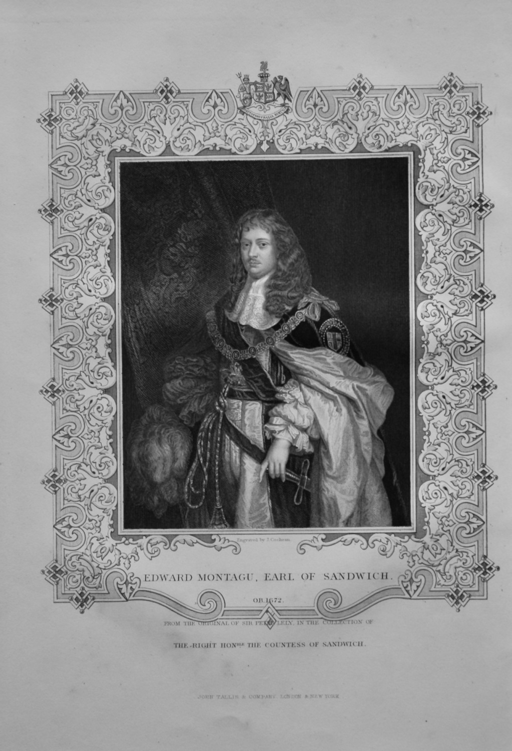 Edward Montagu. Earl of Sandwich.  1850c.