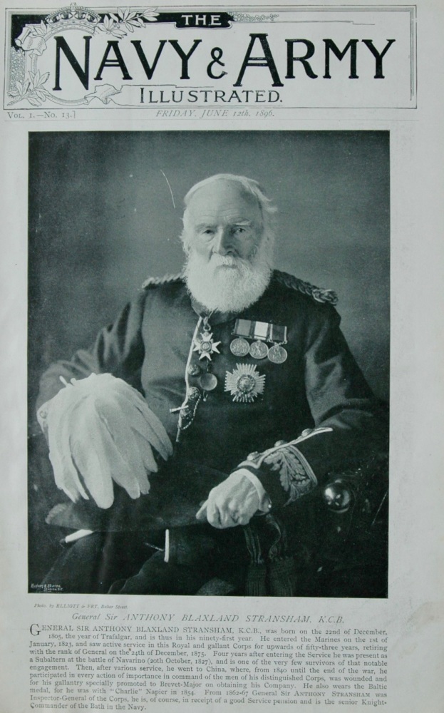 General Sir Anthony Blaxland Stransham K.C.B.  1896.