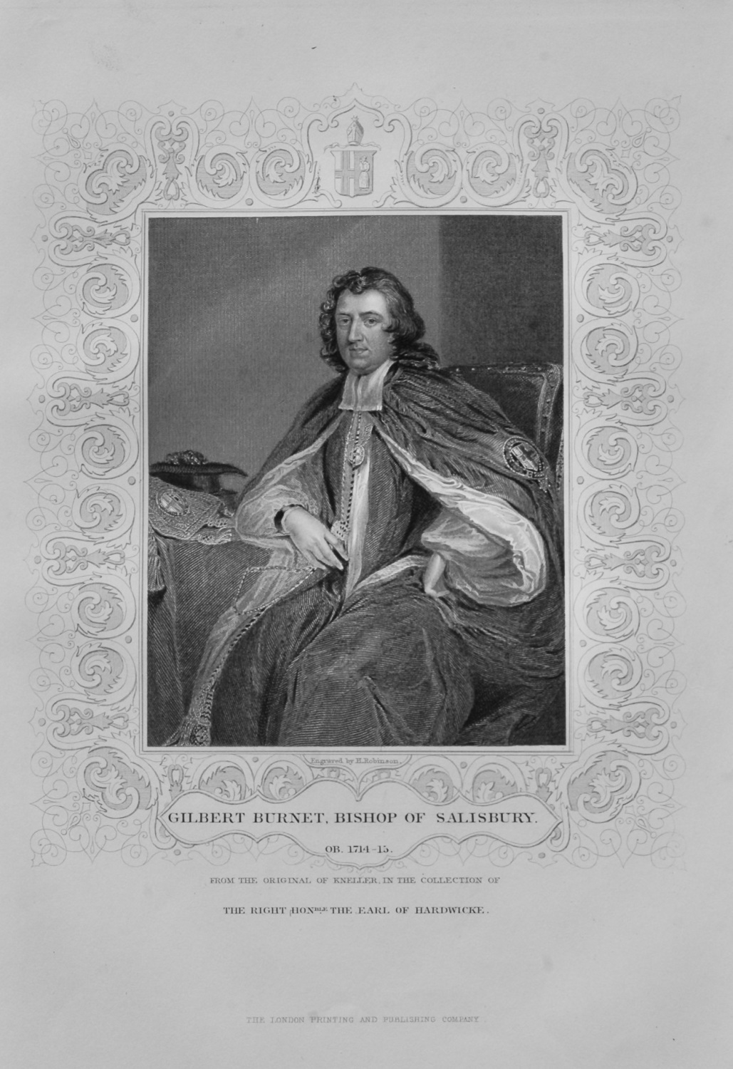 Gilbert Burnet, Bishop of Salisbury.  1850c.