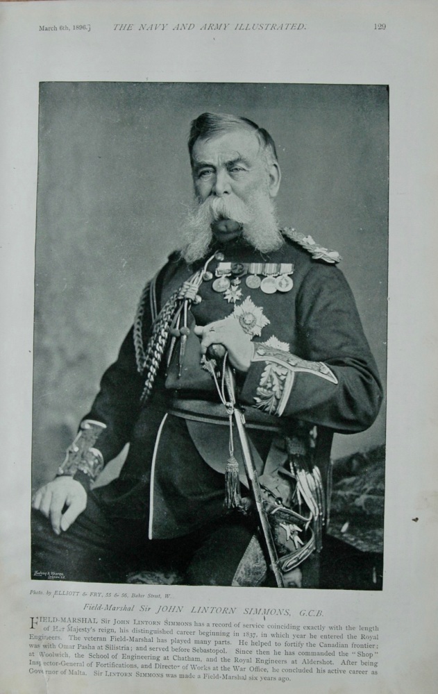 Field-Marshal Sir John Lintorn Simmons, G.C.B.  1896.