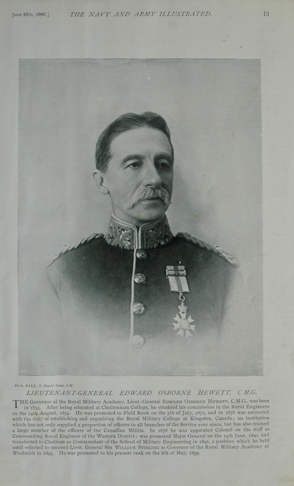 Lieutenant-General Edward Osborne Hewett, C.M.G.  1896.