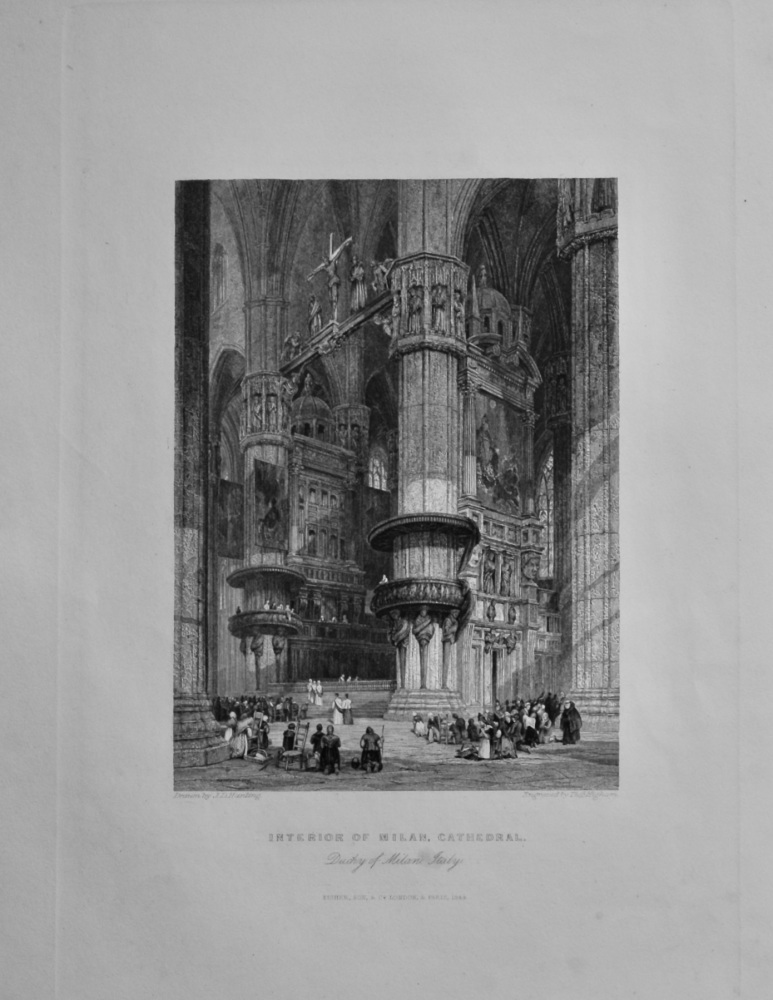 Interior of Milan, Cathedral. : Duchy of Milan, Italy.  1850c.