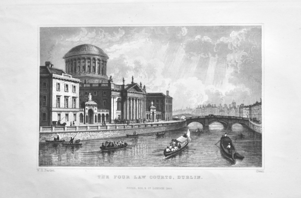 The Four Law Courts, Dublin.  1850c.