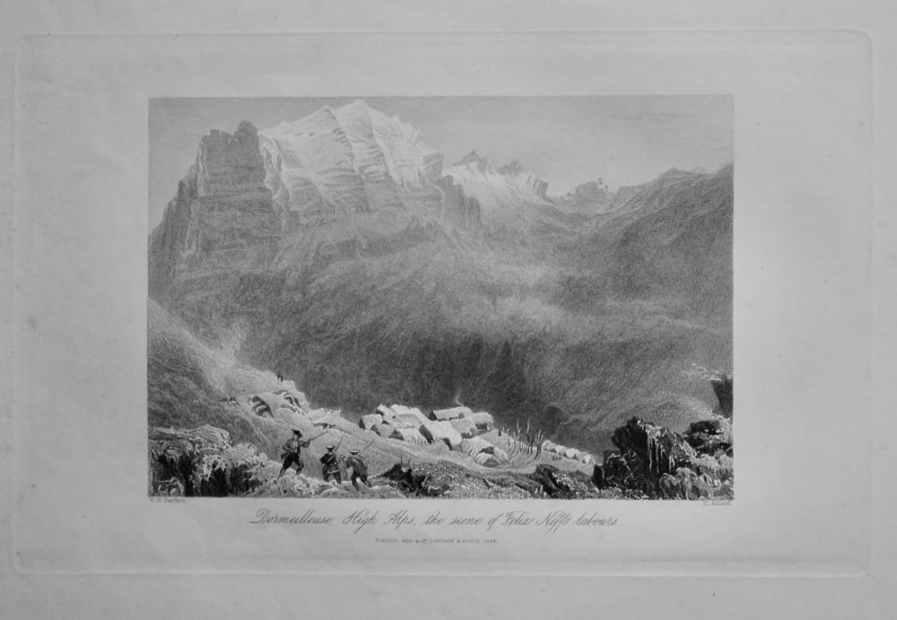 Dormeilleuse, High Alps, the scene of Felix Neffs labours. 1850c.  (Switzerland)