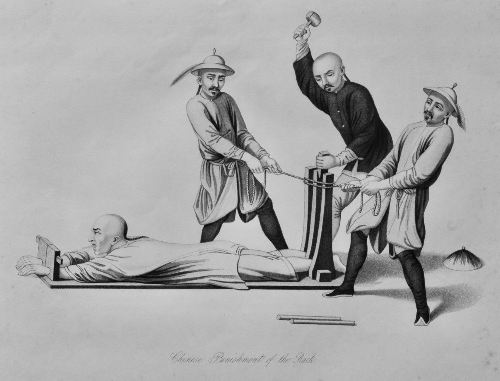 Chinese Punishment of the Rack.  1850c.
