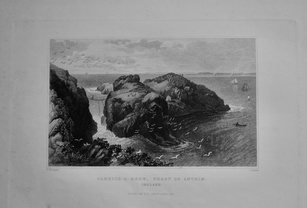 Carrick-A-Rede, Coast of Antrim. Ireland.  1850c.