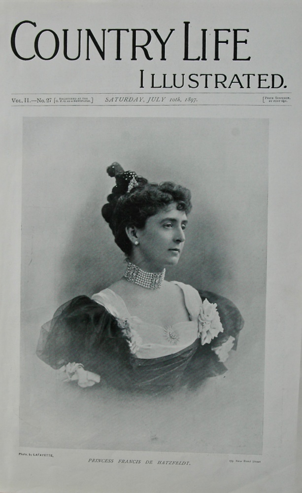 Princess Francis De Hatzfeldt'.  (Front Page)  1897.