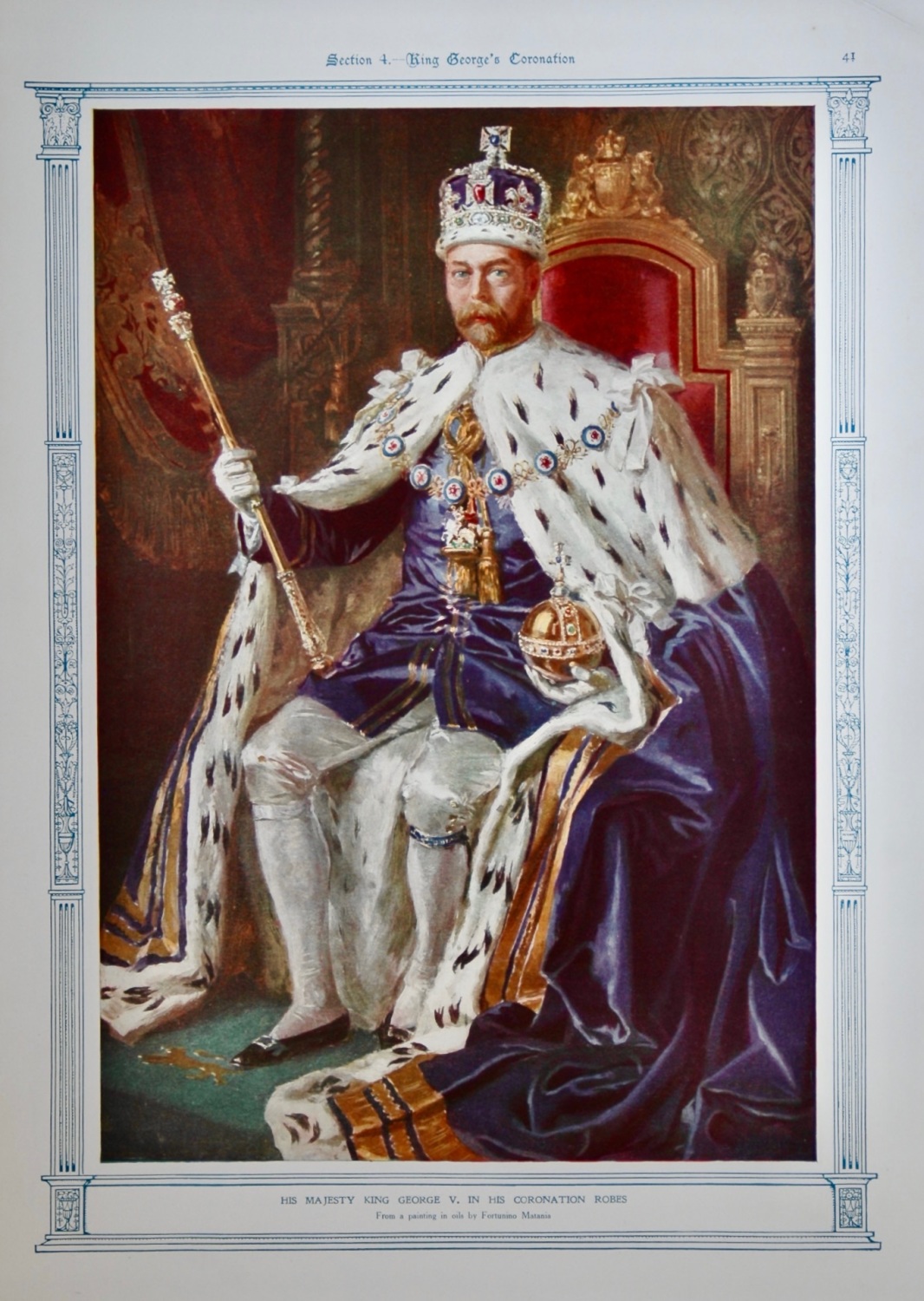 His Majesty King George V. in His Coronation Robes.  1911.