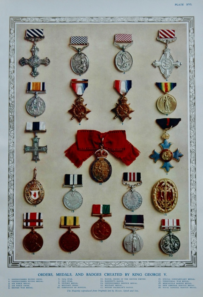 Order, Medals, and Badges Created by King George V. 