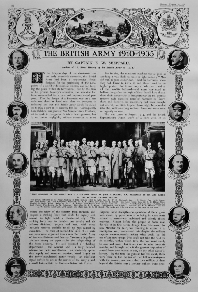 The British Army 1910-1935. (Written by Captain E. W. Sheppard).