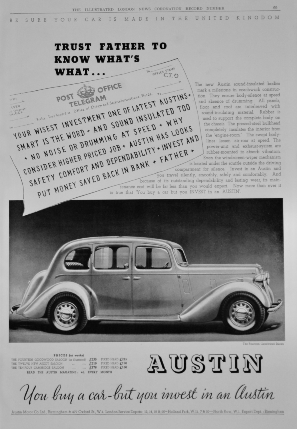 Austin Motor Co.  1937.