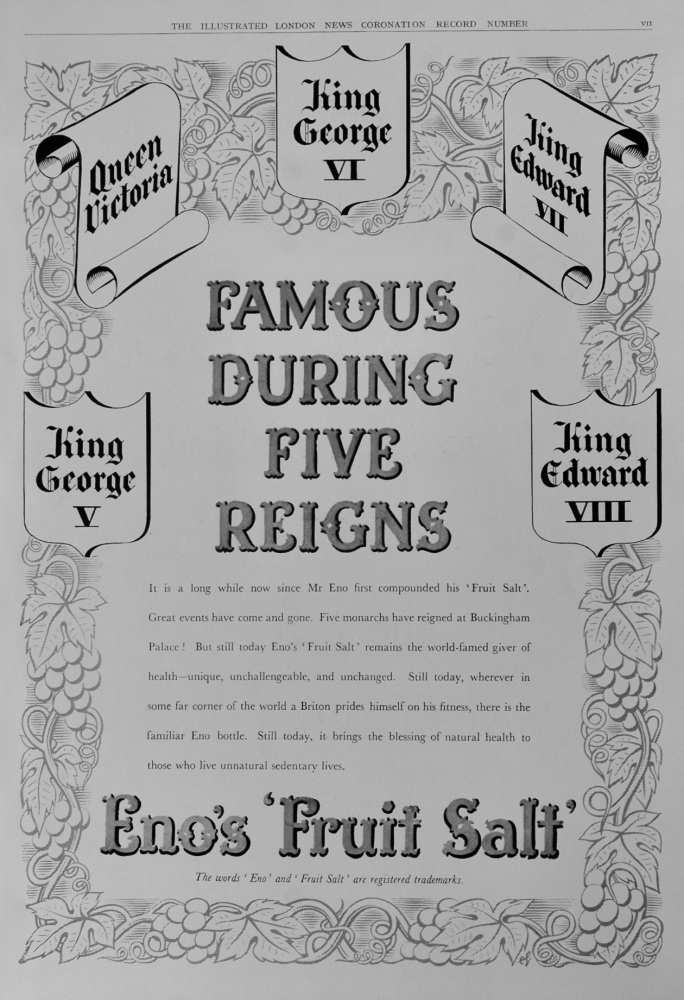 Eno's 'Fruit Salt.  1937.
