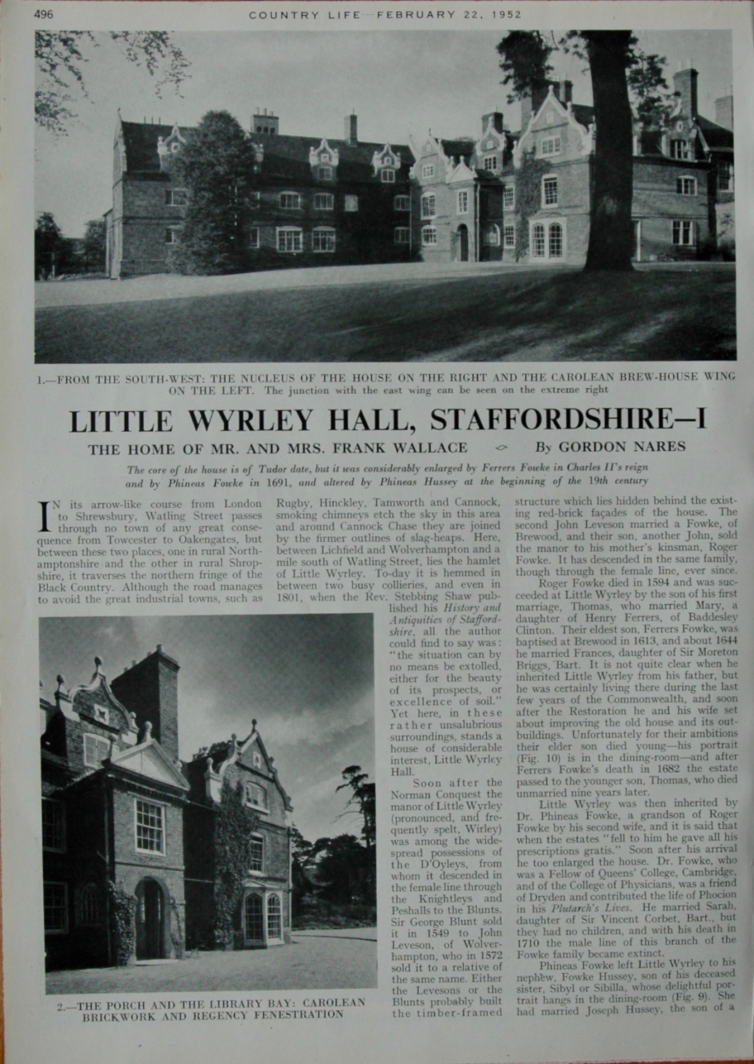 Country Life - Little Wyrley Hall, Staffordshire