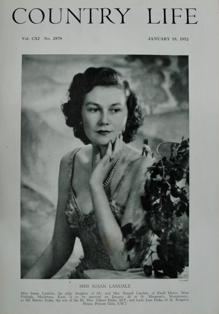 Miss Susan Landale.  1952.