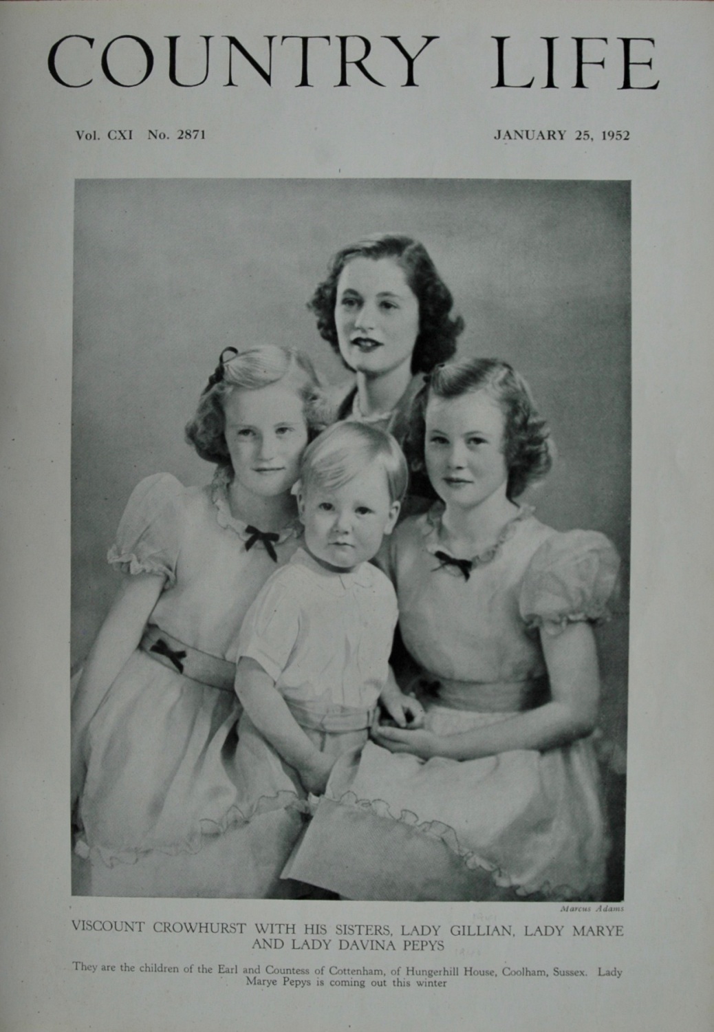 Country Life - Viscount Crowhurst with his sisters