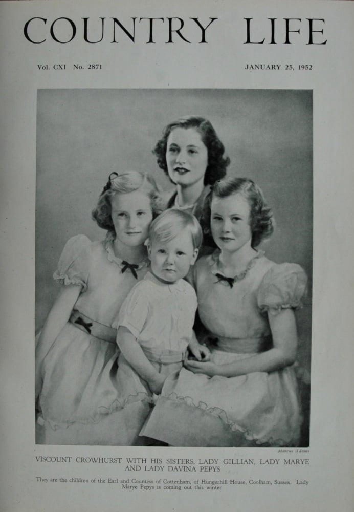 Viscount Crowhurst with his Sisters.  1952.