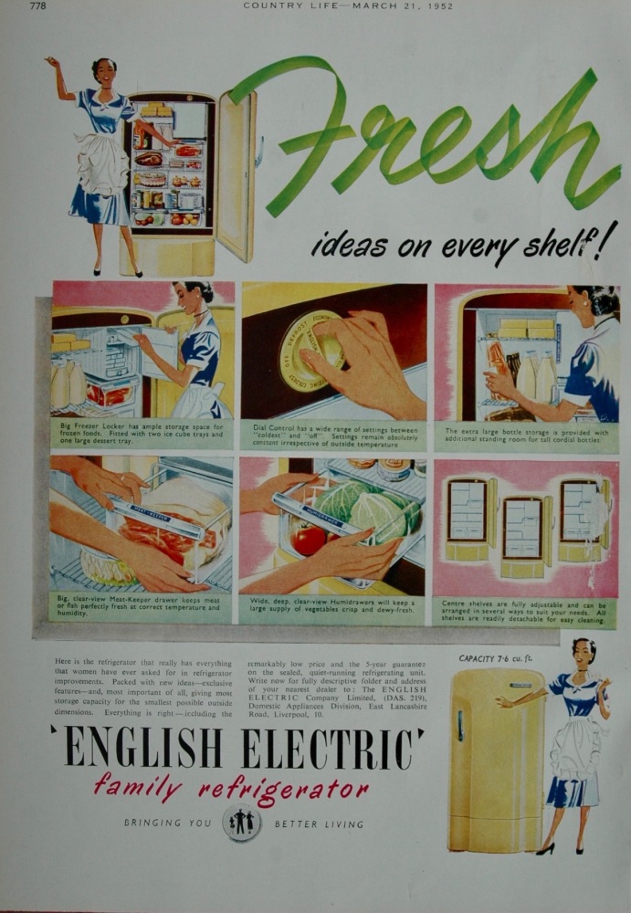 Advert for English Electric - Refrigerator