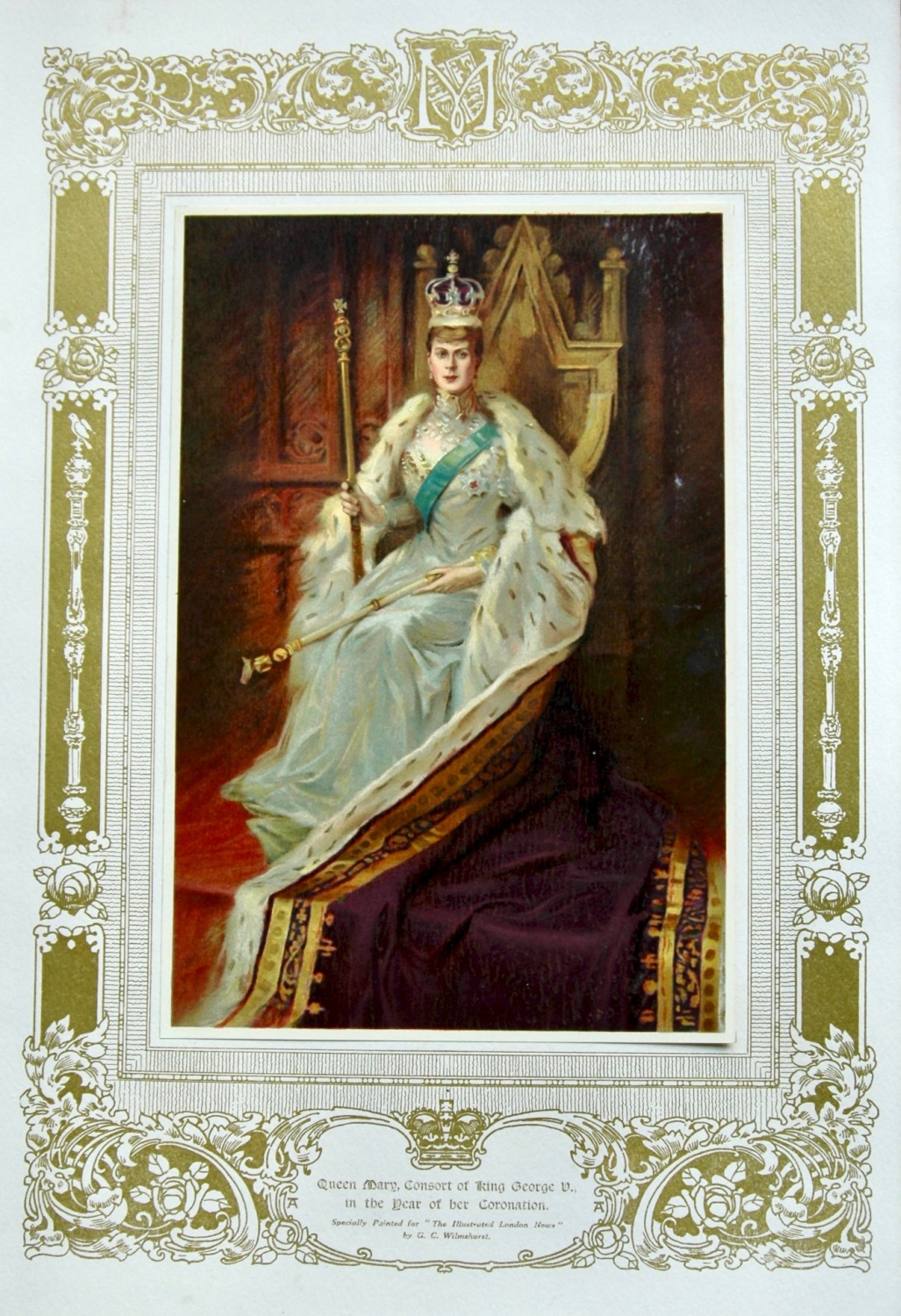 Queen Mary, Consort of King George V., in the Year of her Coronation.  1910